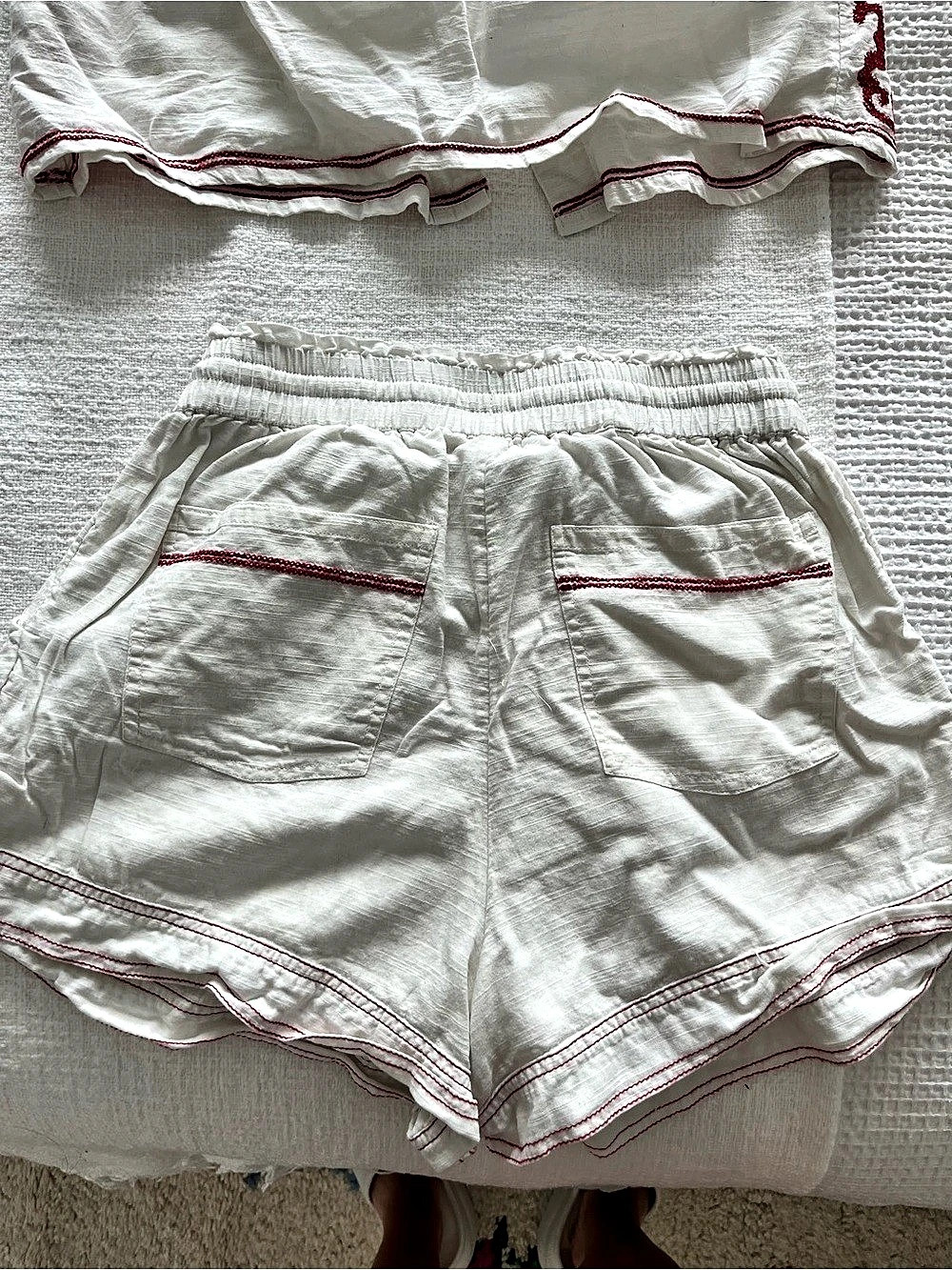 Free People Embroidered Matching Set in White & Red - Picture 5 of 5